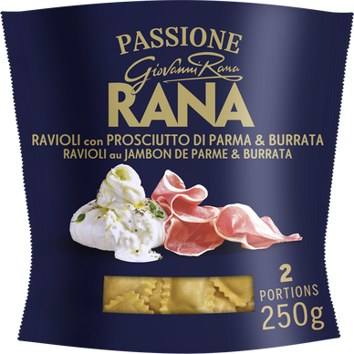 Pâtes Fraiches Girasoli farcies au jambon de Parme et burrata RANA - le paquet de 250g