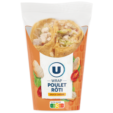 Sandwich Wrap poulet rôti caesar, 180g