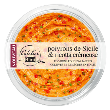 Poivron mi-séchée ricotta crém.&basilic L'ATELIER BLINI 140g
