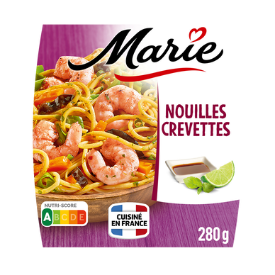 Plat cuisiné individuel Nouilles crevettes, champignons noirs et légumes MARIE 280G