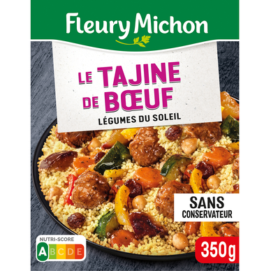 Plat cuisiné Individuel tajine de boeuf légumes du soleil FLEURY MICHON - 350g