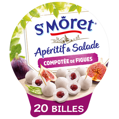 Fromage apéritif au coeur de compotée de figues ST MORET - 24 billes 100g