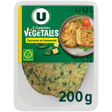 Pavés au blé épinards emmental bon et végétarien - x2 - 200g