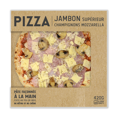 Pizza jambon superieur champignons mozzarella, 420g