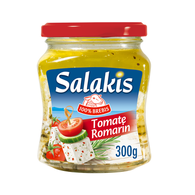 Dés de fromage de brebis tomate / romarin SALAKIS - 300gau romarin SALAKIS, 25,8% de MG, bocal de 300g