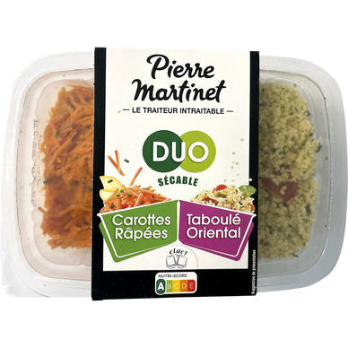 Duo de carottes râpées et taboulé Oriental PIERRE MARTINET, 250g