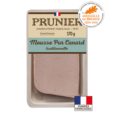Mousse pur canard à l'ancienne tranchée PRUNIER, 170g