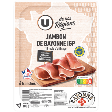 Jambon de Bayonne 12 mois - x4 tranches, 100g