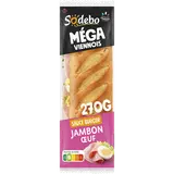 Sandwich le Méga baguette, jambon, salade, oeufs, tomates, sauceburgerSODEBO, 270g