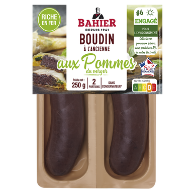Boudin noir aux pommes BAHIER, 2x125g