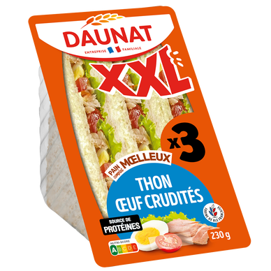 Sandwich triangle XXL thon crudités DAUNAT, 230g