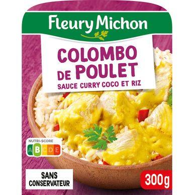 Plat cuisiné Individuel Colombo de Poulet sauce curry FLEURY MICHON -300g