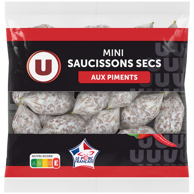Mini Saucissons secs aux piments Pur Porc - 130g