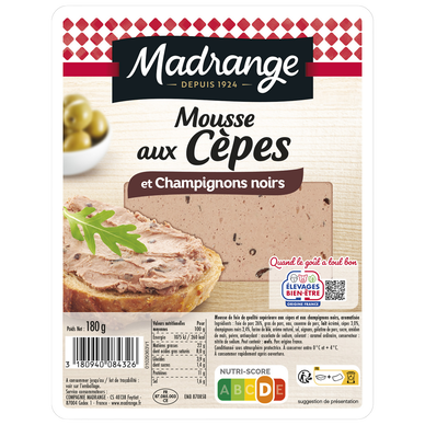 Mousse aux cèpes et champignons noirs Elevages Bien Être MADRANGE 180g