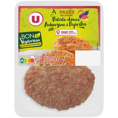 Panés au millet patate douce, aubergine paprika bon et végétarien - 2x100g