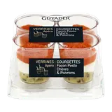 Verrines apéritives courgettes façon pesto chèvre et poivrons GUYADER,4x40g