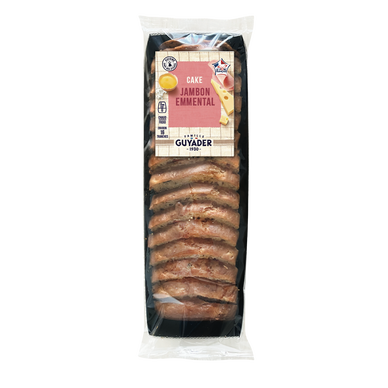 Cake tranché jambon emmental GUYADER, 16 tranches, 180g