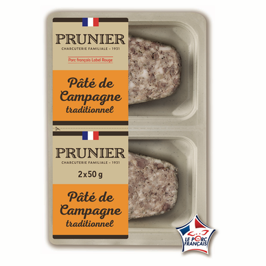 Pâté de campagne traditionnelle 32%mg PRUNIER 2x50g