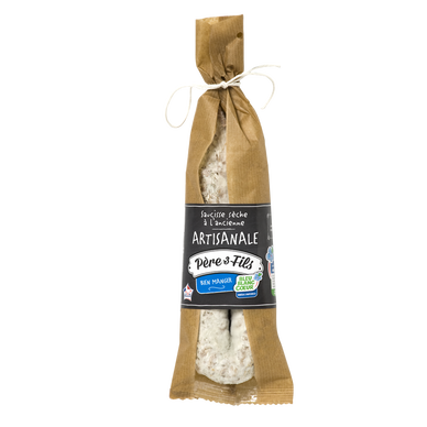 Saucisse sèche courbe à l'ancienne Bleu Blanc Coeur PERE 3 FILS - 220g