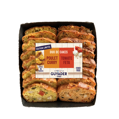 Duo de cakes tranchés tomate feta et poulet curry GUYADER 175g