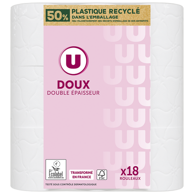 Papier toilette doux blanc 2 plis  18 rouleaux