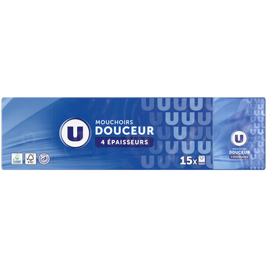 Mouchoirs 4 plis étuis compacts  15 paquets de 9 mouchoirs