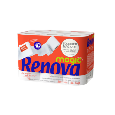 Papier toilette ultra soin RENOVA 12 rouleaux