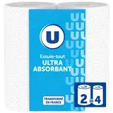 Essuie-tout blanc compact x2 = 4 rouleaux
