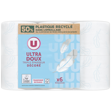 Papier toilette décoré 3 plis  6 rouleaux