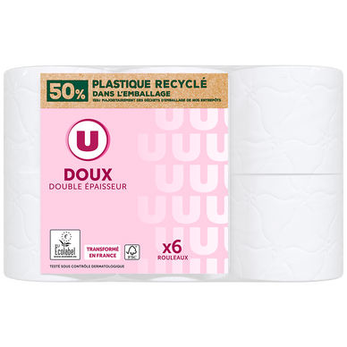 Papier toilette doux blanc 2 plis  x6 rouleaux