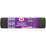 Sacs poubelle 100% recyclé liens coulissants - 100L - x10