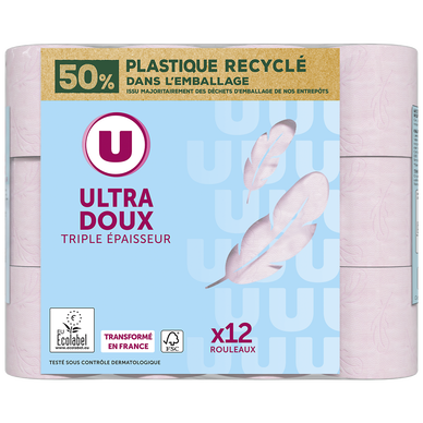 Papier toilette ultra moelleux rose 3 plis  x12