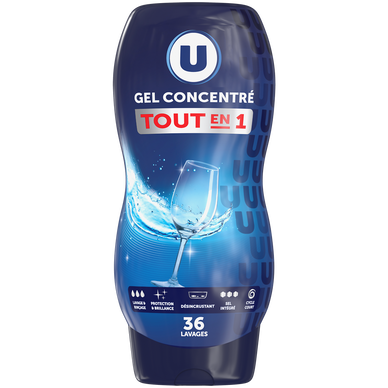 Gel liquide lave-vaisselle tout en 1 flacon 720ml
