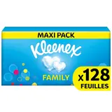 Mouchoirs blancs family KLEENEX boîte x128