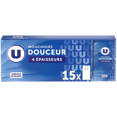 Mouchoirs blanc classique 4 plis  15 paquets de 9 mouchoirs
