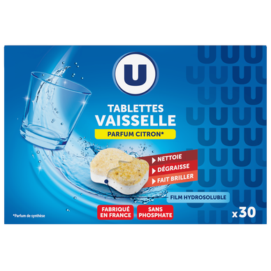 Tablettes lave-vaisselle standard citron boîte x30 (300g)