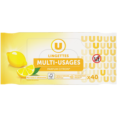 Lingettes multi-usages parfum citron x40