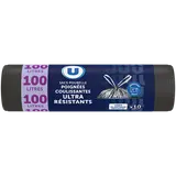 Sacs poubelle ultra résistants 100% recyclé liens coulissants - 100L -x10