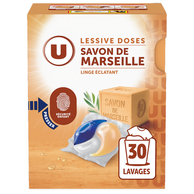 Lessive en doses - Savon de Marseille - 30 lavages - 390 g