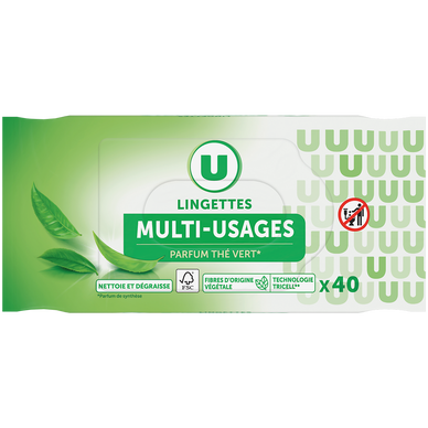 Lingettes multi-usages parfum thé vert x40