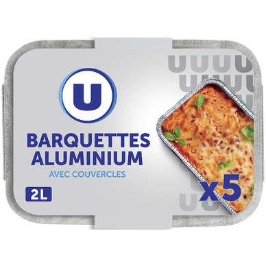 Barquettes profondes en aluminium empilables  x5, 2l