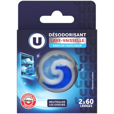 Désodorisant lave-vaiselle U parfum fraîcheur x2