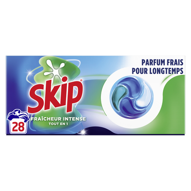 Lessive Capsules Fraîcheur intense Tout en 1 SKIP - 28 capsules
