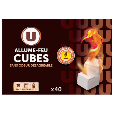 Allume-feu cubes paraffinés, x40