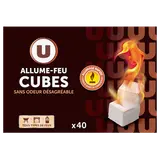 Allume-feu cubes paraffinés, x40