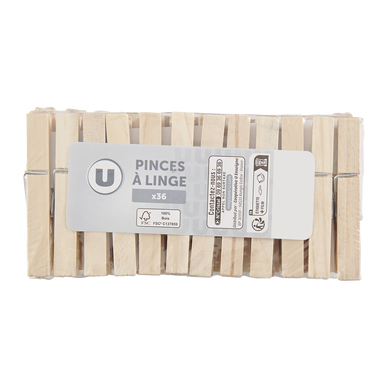 Pince à linge en bois FSC x36