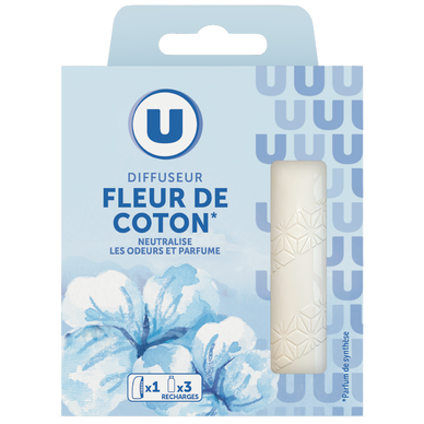Désodorisant Mini diffuseur longue durée + 3 recharges parfum fleur decoton