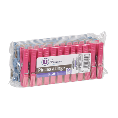 Pince à linge U super en plastique x36