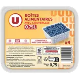 Boîtes plastiques micro onde,  4x0,75 litres