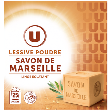 Lessive en poudre - Savon de Marseille - 25 lavages - 1.25 kg